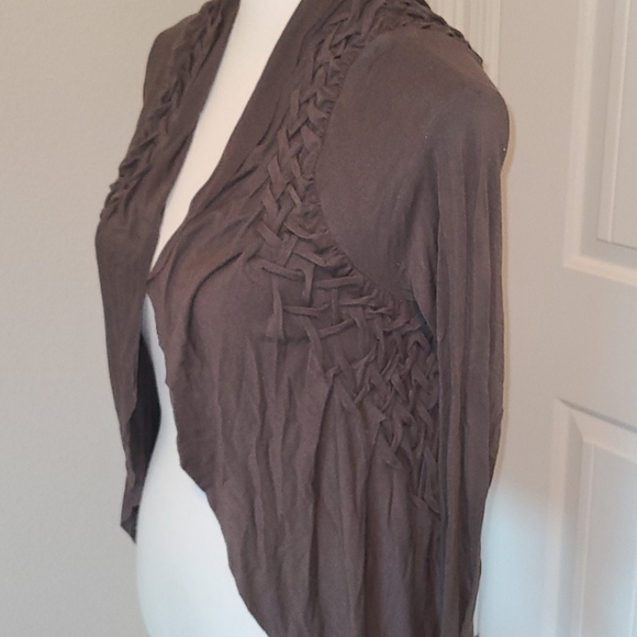 Anthropologie Braid asymmetrical cardigan sweater - Picture 8 of 16